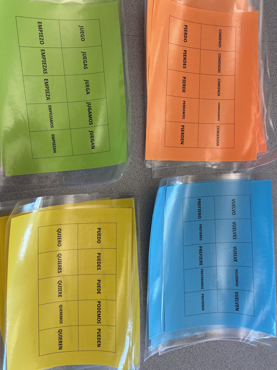 KoreyBarkley's tweet photo. Prepping for a #NEW classroom activity #game #teamwork #cooperativelearning #spanish #irregularverbs #stemchangingverbs #bootverbs #middleschool @MSMSBPS Stay tuned! 🥳🤩 https://t.co/pCucaocnLv