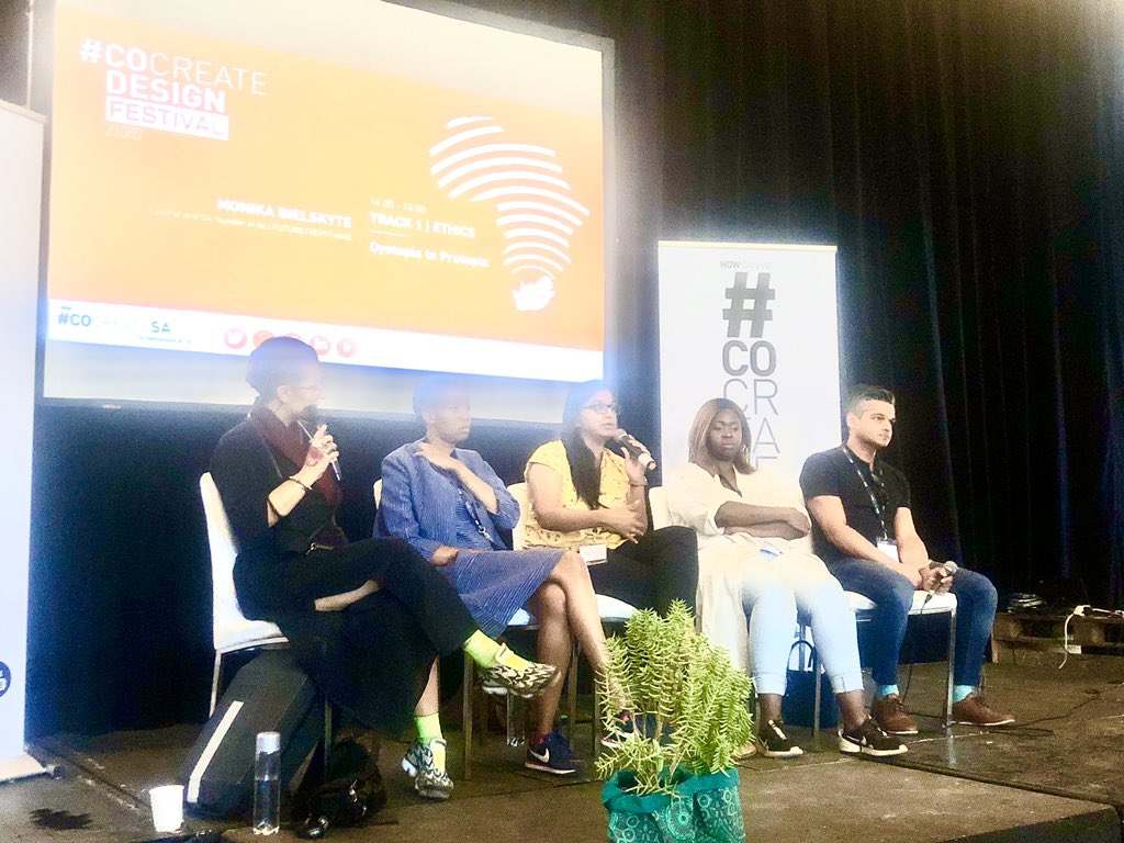 Thank you so much to <a href="/monikabielskyte/">monika bielskyte</a> <a href="/sandisosibisi/">Sandiso Sibisi</a> <a href="/sinal_g/">Sinal Govender</a> @leahmolatseli <a href="/MzansiMakes/">SOUTH AFRICA MAKES</a> for a day of much needed discussion around ethics and tech. There will be a presentation that summarizes all the wisdom sent out tomorrow by <a href="/cocreateSANL/">cocreateSANL🇳🇱🇿🇦</a> #cocreateDESIGN