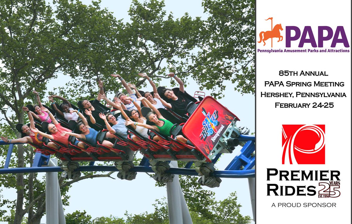 premierrides's tweet photo. Premier Rides is a #ProudSponsor of Pennsylvania Amusement Parks and Attractions 85th annual Spring meeting! Looking forward to seeing friends and colleagues at the Hershey Lodge and Convention Center 🍫🎢

#PAPA #PremierRides #IndustryFun #chocolate https://t.co/Oza7IJInDk