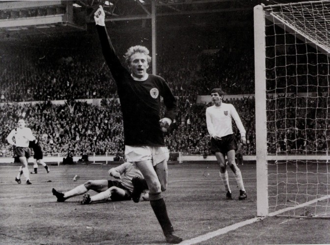 Happy 80th Birthday today to Denis Law. Every budding child footballer in the 1960\s imagined they were him. 