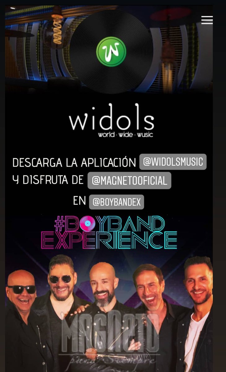 magnetopsiempre's tweet photo. Descarga la aplicación @widolsmusic y disfruta de @MAGNETOOFICIAL2 en @boybandex  #SoyMagneta #BBEX https://t.co/48rBgEMQUz