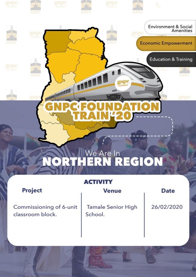 GNPCFoundation's tweet photo. The train is sojourning in Tamale this week where we’d be handing over a newly constructed 6-Unit classroom block for Tamale Senior High School on Wednesday, February 26. 

#Education #Infrastructure #TamaleSHS #ImpactingLives https://t.co/GiJqbMJrVB