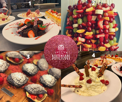 There is always room for dessert...

100% mee eens, toch? Onze koks maken altijd iets creatiefs! 

Wat zien we?
1: Brownies
2: Vers fruit spiesje
3: Chocolade oesters gevuld met chocolademousse
4: Plain vanille ijs

Welke lijkt jou het lekkerst? Laat het weten in de reacties!