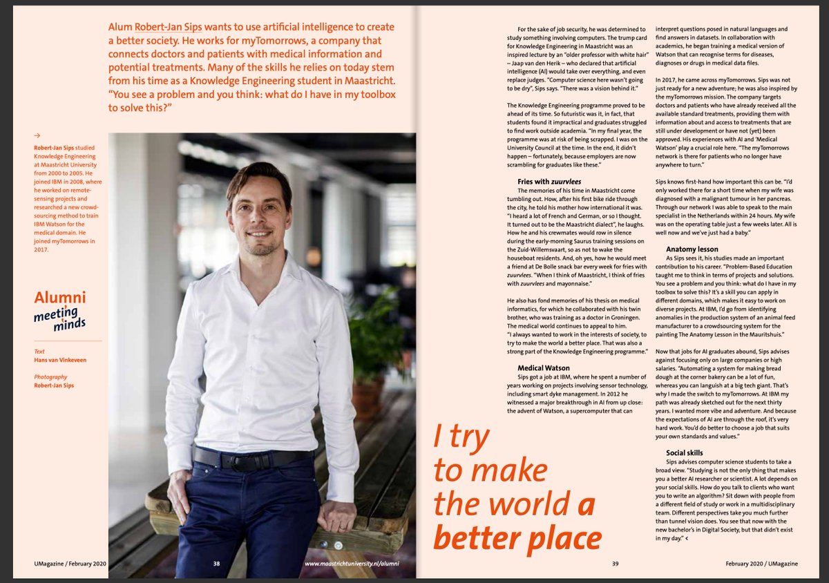 myTomorrows (@mytomorrows) on Twitter photo A story from <a href="/MaastrichtU/">Maastricht University</a> about how our CTO <a href="/rsips/">Robert-Jan Sips</a> combines fries, anatomy lessons and artificial intelligence - bit.ly/32r1usT #AI #MachineLearning #HealthTech A story from <a href="/MaastrichtU/">Maastricht University</a> about how our CTO <a href="/rsips/">Robert-Jan Sips</a> combines fries, anatomy lessons and artificial intelligence - bit.ly/32r1usT #AI #MachineLearning #HealthTech