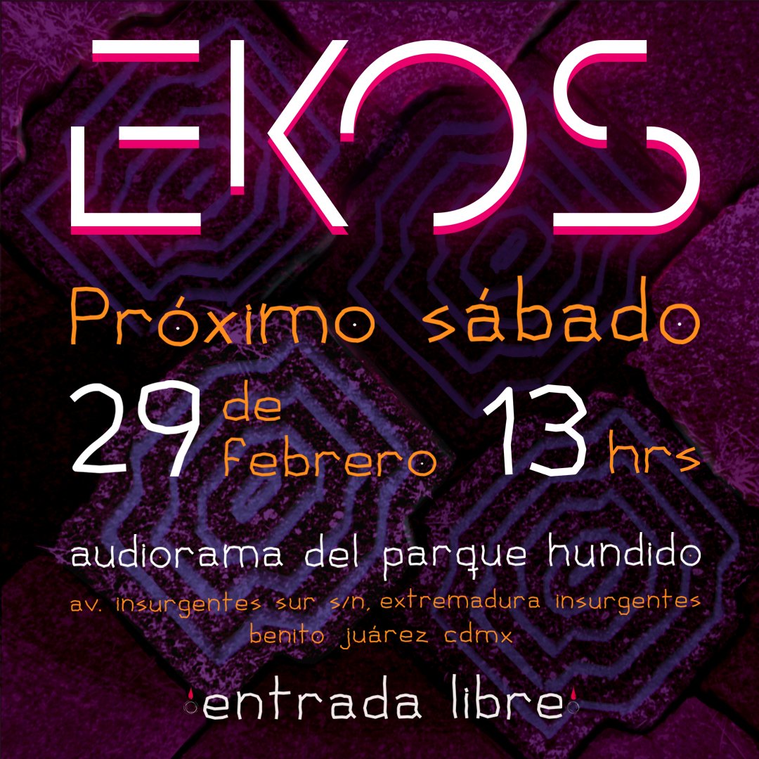 EKOSmx's tweet image. Continuan las presentaciones de #instinto 3er album de @EKOSmx este sábado toca en el  Audiorama del Parque Hundido
#TuVozTuRock