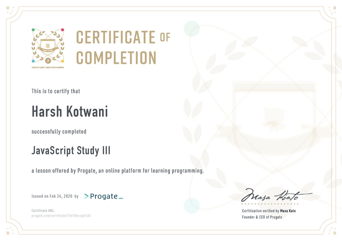 whatharshtweets's tweet image. All the lessons were easy to learn and complete untill I started Dojo, it is another level of fun to have no clues and build a website from scratch. Loved the Experience!

@progateEN #CODE2SUCCESS