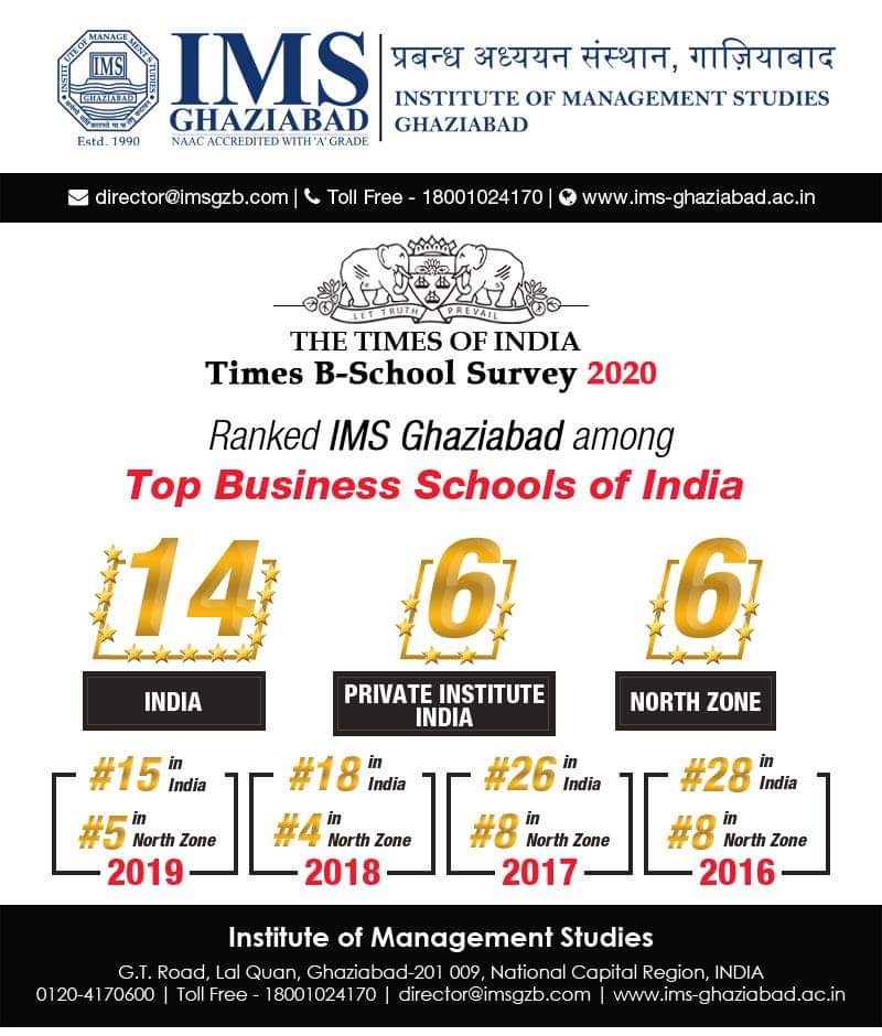 kush7808's tweet photo. From last 30 years IMS is nurturing the students and helping them to achieve there goals.IMS Ghaziabad ranked 14th Top BSchool in All India, 6th Top Private Institutes in All India and 6th in North India by Times B-School Survey 2020 published in The Times of India, Feb 22, 2k20 https://t.co/tuPtMpqgdq