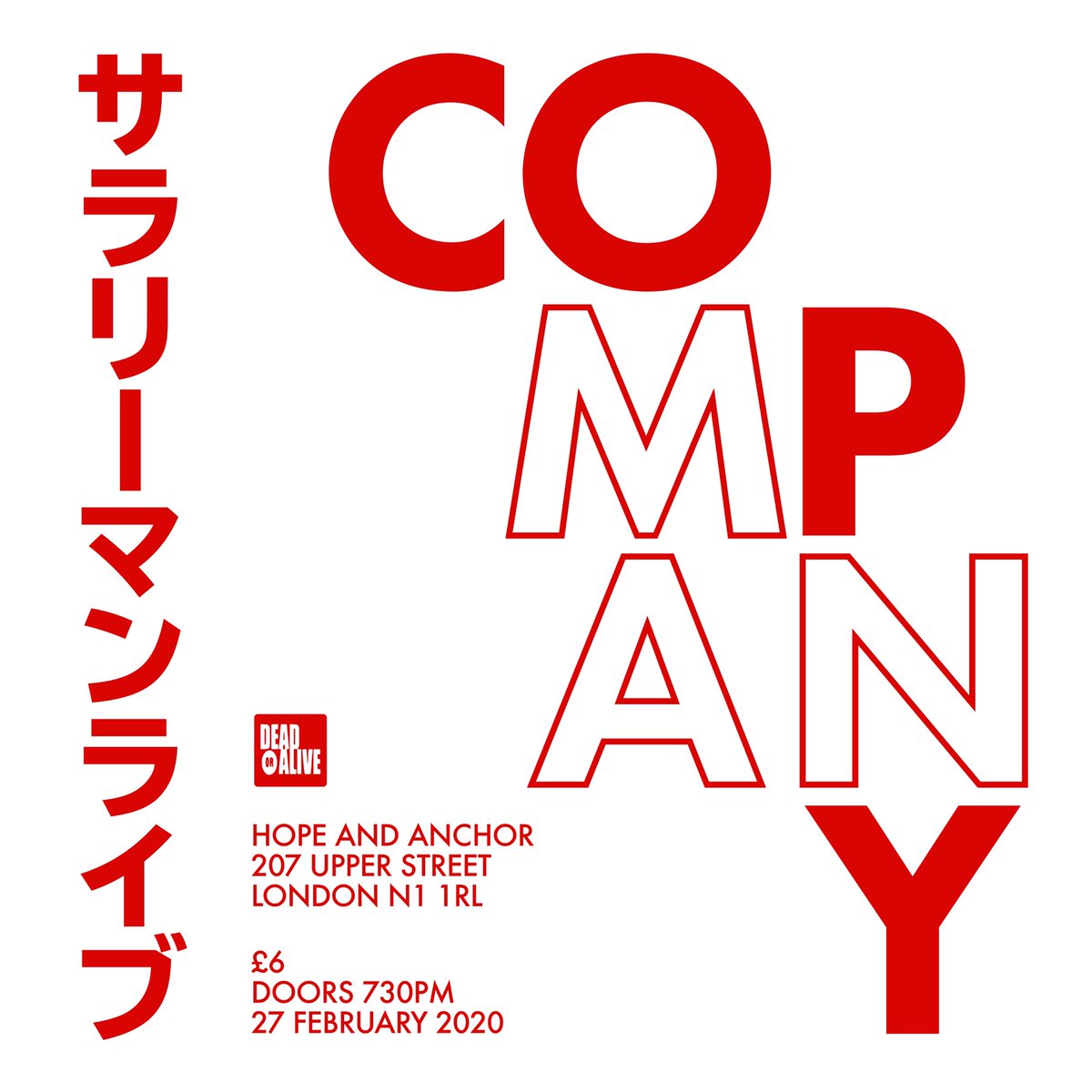 CompanyMan12's tweet photo. We’re playing @TheHopeLiveN1 this Thursday. Tickets on the door! #NewMusicMonday #indiemusic #indie #rock #guitar #drums #band #postpunk https://t.co/K46ycLWF5p