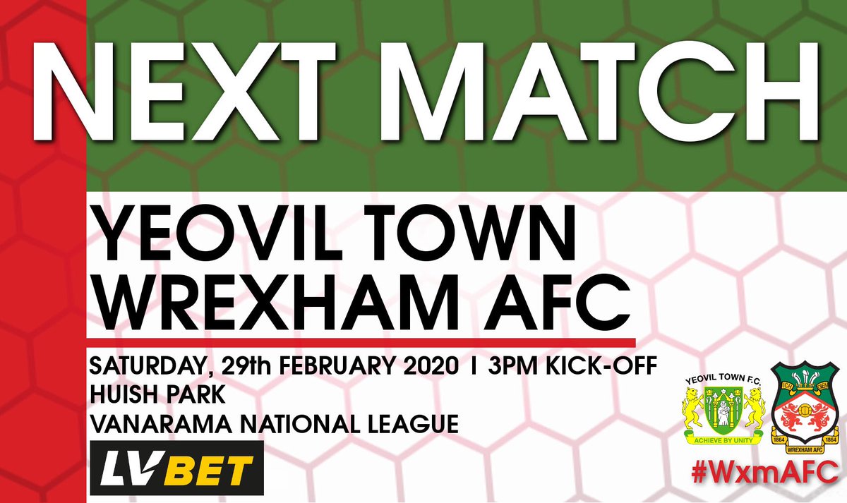 Wrexham AFC (@wrexham_afc) on Twitter photo β½οΈ NEXT MATCH
π <a href="/YTFC/">Yeovil Town FC</a>
π Huish Park
π
Saturday, 29th Feb.
β° 3pm Kick-off
π <a href="/TheVanaramaNL/">Rocco π²πΈ</a>
π wxmafc.uk/3bZu3lC
π΄βͺοΈ #WxmAFC β½οΈ NEXT MATCH
π <a href="/YTFC/">Yeovil Town FC</a>
π Huish Park
π
Saturday, 29th Feb.
β° 3pm Kick-off
π <a href="/TheVanaramaNL/">Rocco π²πΈ</a>
π wxmafc.uk/3bZu3lC
π΄βͺοΈ #WxmAFC