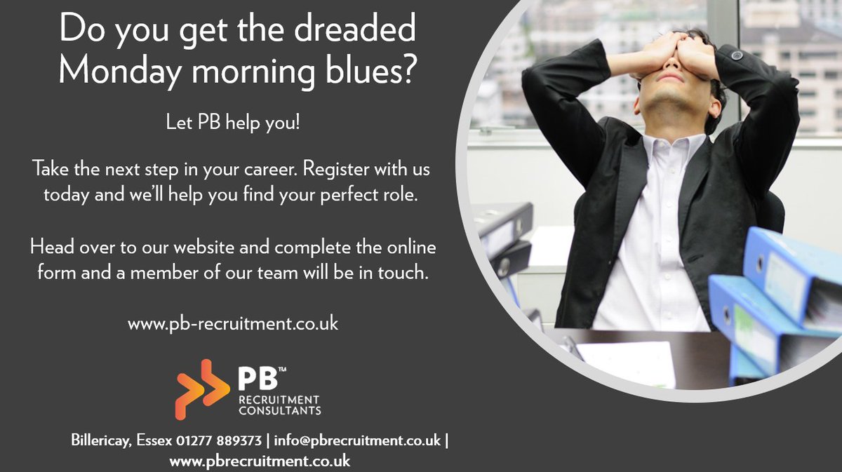 Monday Blues!

#mondayblues #mondaymotivation #newcareer #pbrecruitment #asbestos #finance #accountancy #officesupport #hr
