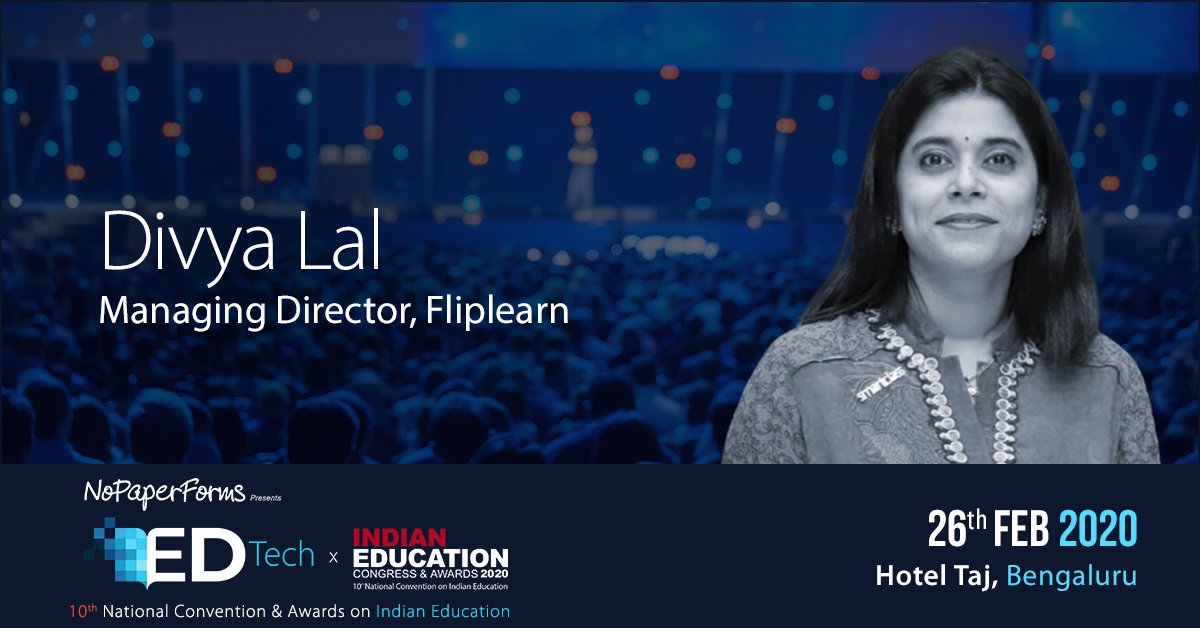 EntrepEducation's tweet image. Ms. Divya Lal, Managing Director, @FliplearnOnline will be joining us at #Edtech2020 for sharing insights on how to bridge the digital divide that currently exists in the Indian Education system. 

Register at bit.ly/2vlI1NI

#Edtech #education #TechIntellect2020
