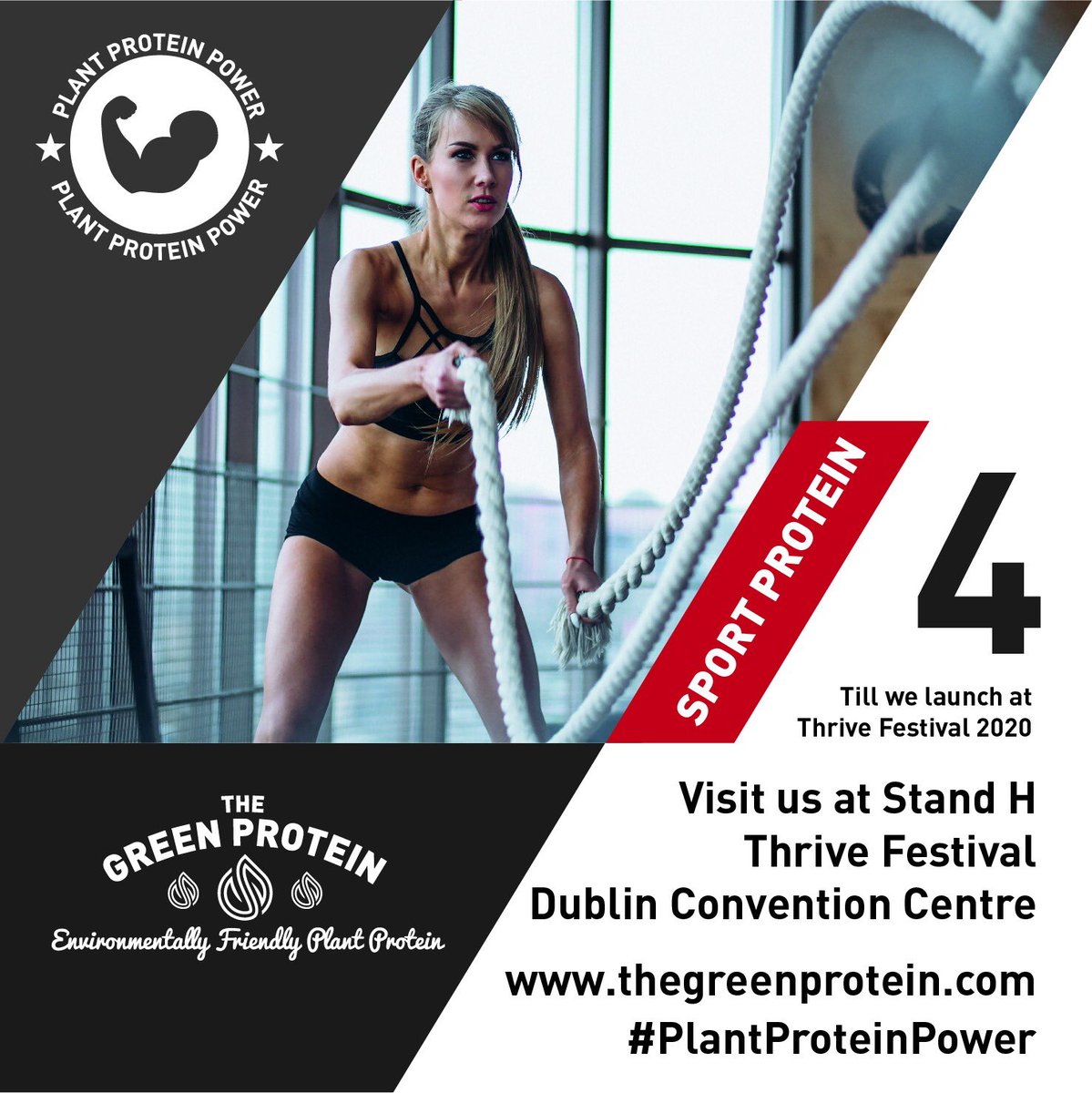 TheGreenProtein's tweet photo. Four days till we officially launch at this years #ThriveFestival Come and visit us at Stand H at the Dublin Convention Centre. #PlantProtein #BulkProtein #VeganProtein #SportProtein. https://t.co/UYtIJsgC8C