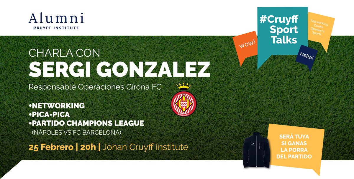 Cruyff_Inst_ES's tweet photo. Si eres ex estudiante vente mañana a nuestro encuentro #CruyffSportTalks. Si te quieres apuntar, envía un email a alumni@cruyffinstitute.org
#CruyffAlumni #CruyffNetworking #EducatingLeaders https://t.co/V5nvzr8s7A