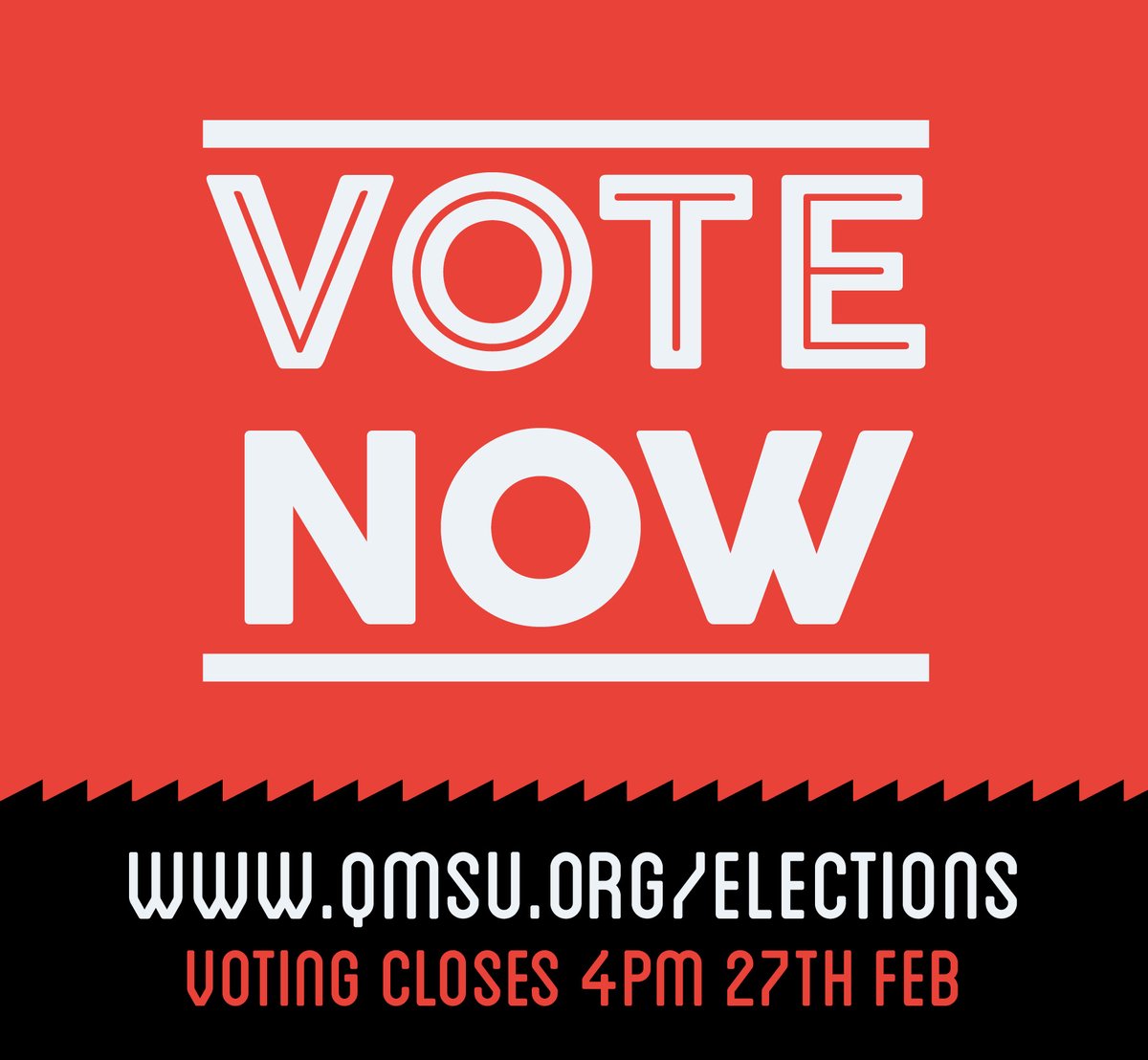 Voting is now open in our 2020 Students' Union Elections! 

Head to qmsu.org to check our all the positions and candidates and vote to make sure your voice is heard next year! 🗳️ #QMBLElections