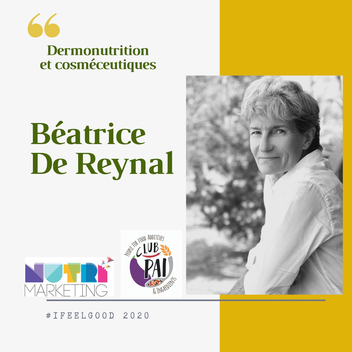 Ifeelgoodevent's tweet photo. ** Conférencière** L'experte Béatrice Reynal, nous parlera de la Dermonutrition et des Cosméceutiques.

**Speaker** The expert Béatrice Reynal, will talk about Dermonutrition and Cosmeceutical. 

#dermonutrition #cosmeceuticals #cleanbeauty #greenbeauty #cosmetofood https://t.co/GrrdTHlxJy