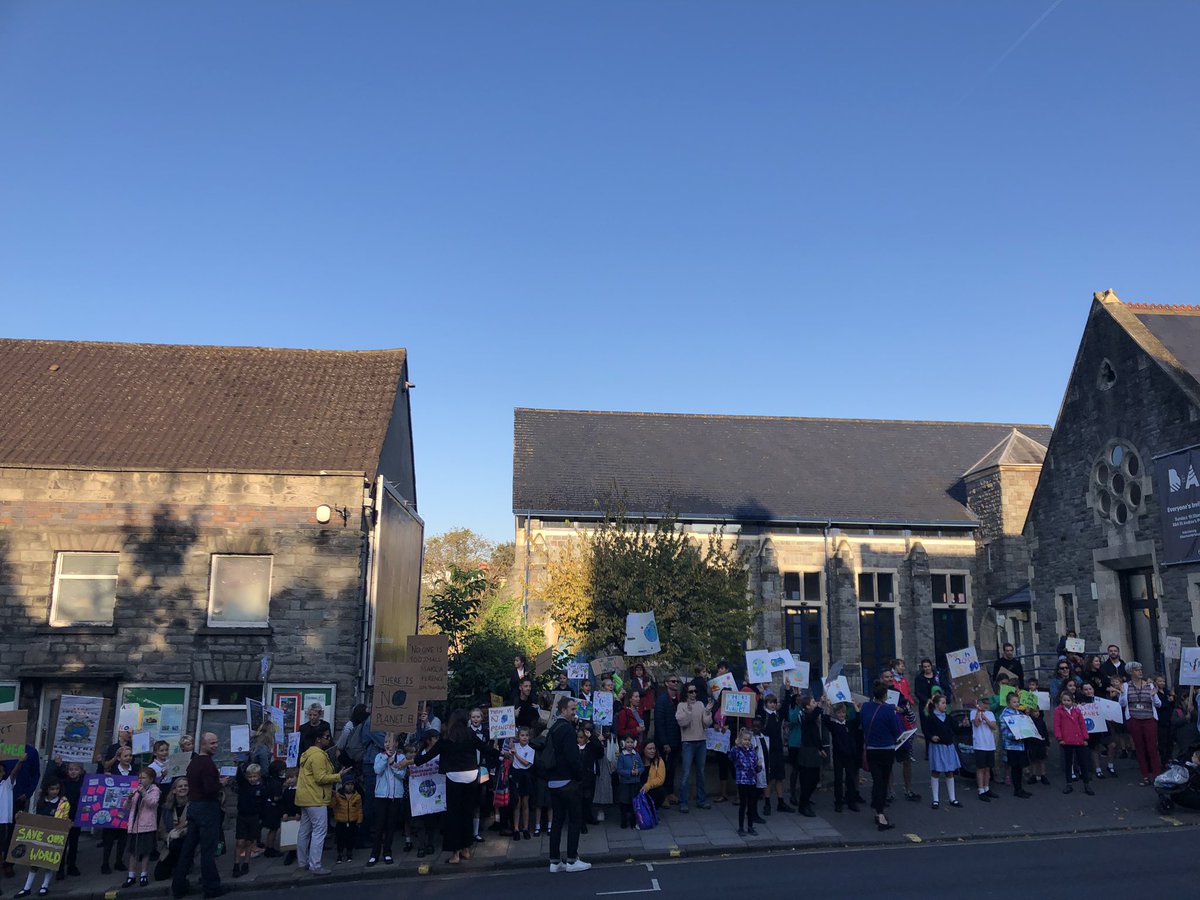 StBonsPrimary's tweet photo. .@GretaThunberg you have inspired us to be Agents of Change, we have remade our curriculum and this will be our 4th #ClimateStrike - could you join our march at 8:30? Lots of our children are too young to walk into the city centre, but we aren't too small to make a difference! https://t.co/1Qv23k9jvi