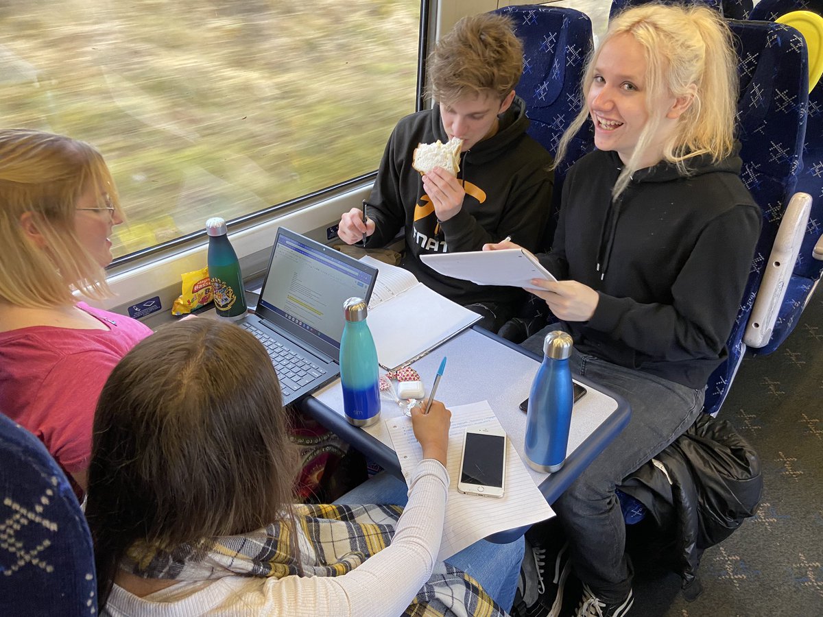 Steph_Smart's tweet photo. HNC students hard at work! @ic_uhi @UHI_Drama @ScotRail #devising #theatre #highlands #northline #recon #inverness #wick #acting #students https://t.co/8ADC1gSkBZ