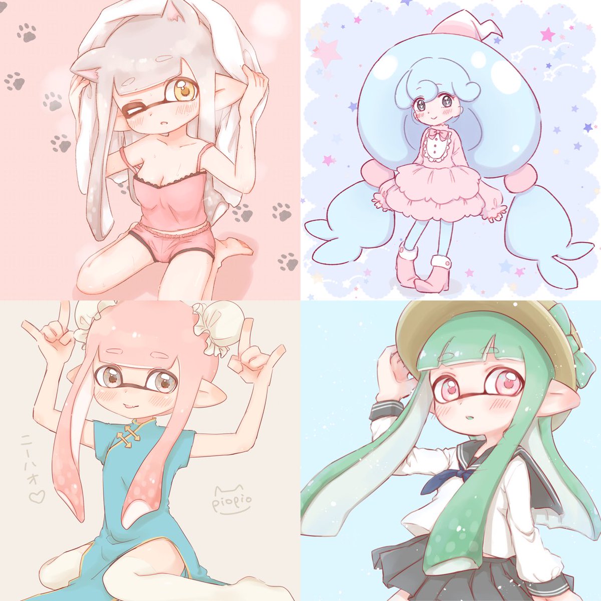 ぴおぴお 最近のイラストまとめです ᐢ ᐢ スプラトゥーン2