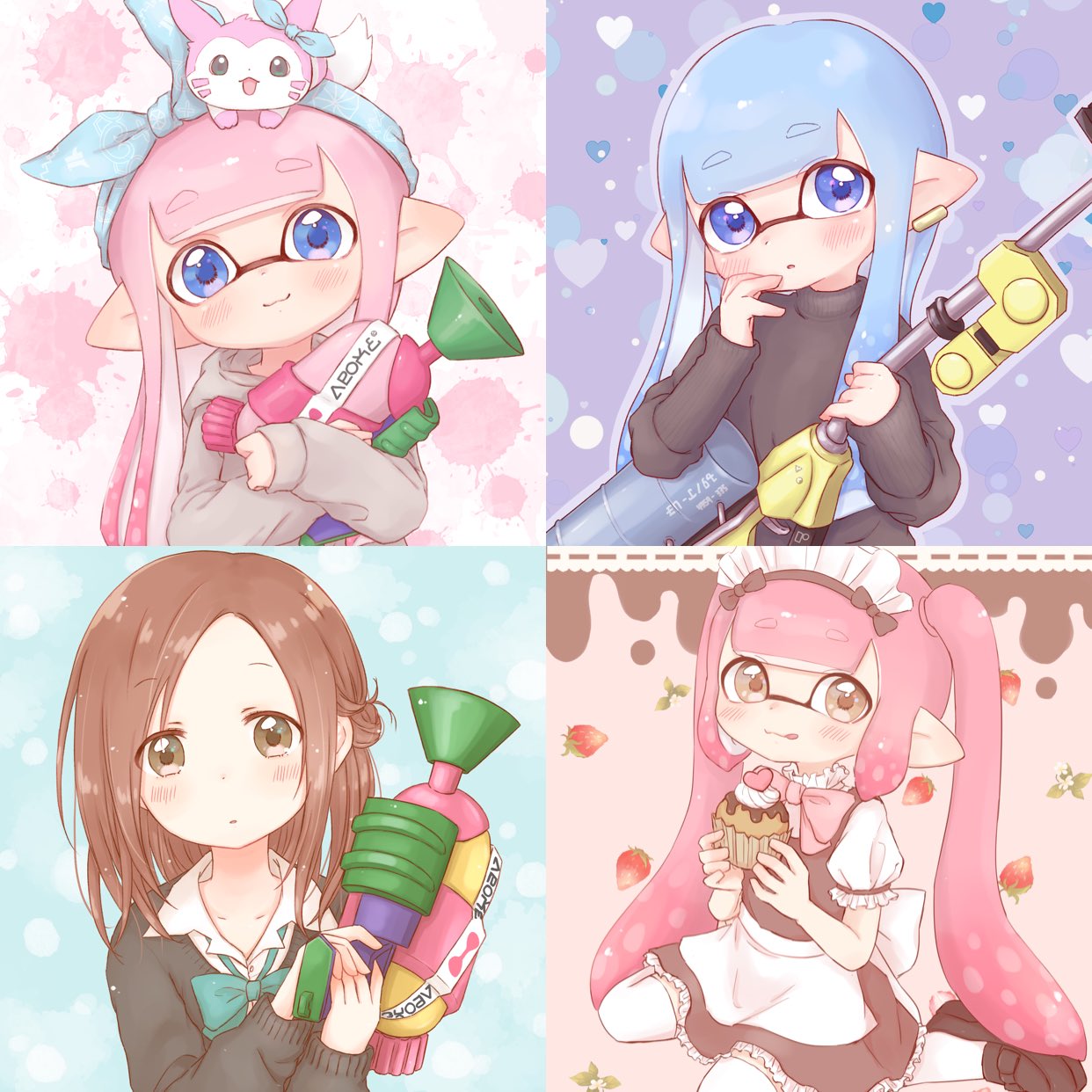 ぴおぴお 最近のイラストまとめです ᐢ ᐢ スプラトゥーン2 T Co 1y05ilh2nq Twitter