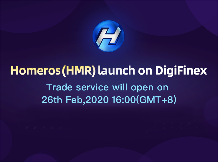 DigiFinex's tweet image. DigiFinex is listing HOMEROS (HMR). @homerosofficial 
✦HMR deposit opens: 25 Feb 2020, 16:00 (GMT+8)
✦HMR trade opens: 26 Feb, 16:00
✦HMR withdrawal opens: 27 Feb, 16:00
✦Trading pairs: HMR/USDT, HMR/BTC, HMR/ETH