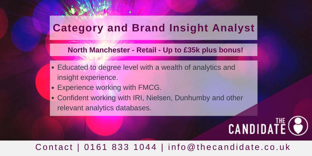 thecandidateuk's tweet photo. 📈Analyse This📉
@AnalyticsFelix's #analytics #joboftheweek needs a Category and Brand #insightanalyst to join them in #NorthManchester. Are you the one? https://t.co/KskXZFZ8Pp https://t.co/rrQe7z5rYg