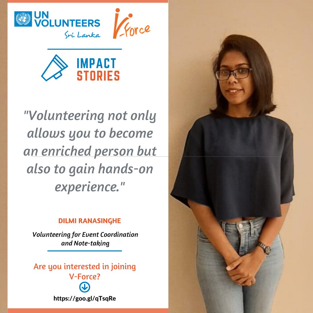 UNVSriLanka's tweet photo. Let’s have a look into another inspiring story on volunteering by devoted V-Force member Dilmi! (@Di_Rans1): https://t.co/PodWaNMxAk
Interested in joining V-Force?: https://t.co/wE4pVgGbX7
#unvsl #vforce #unvolunteer #unvforce #unsrilanka #volunteersim https://t.co/XC3pu1RAXM