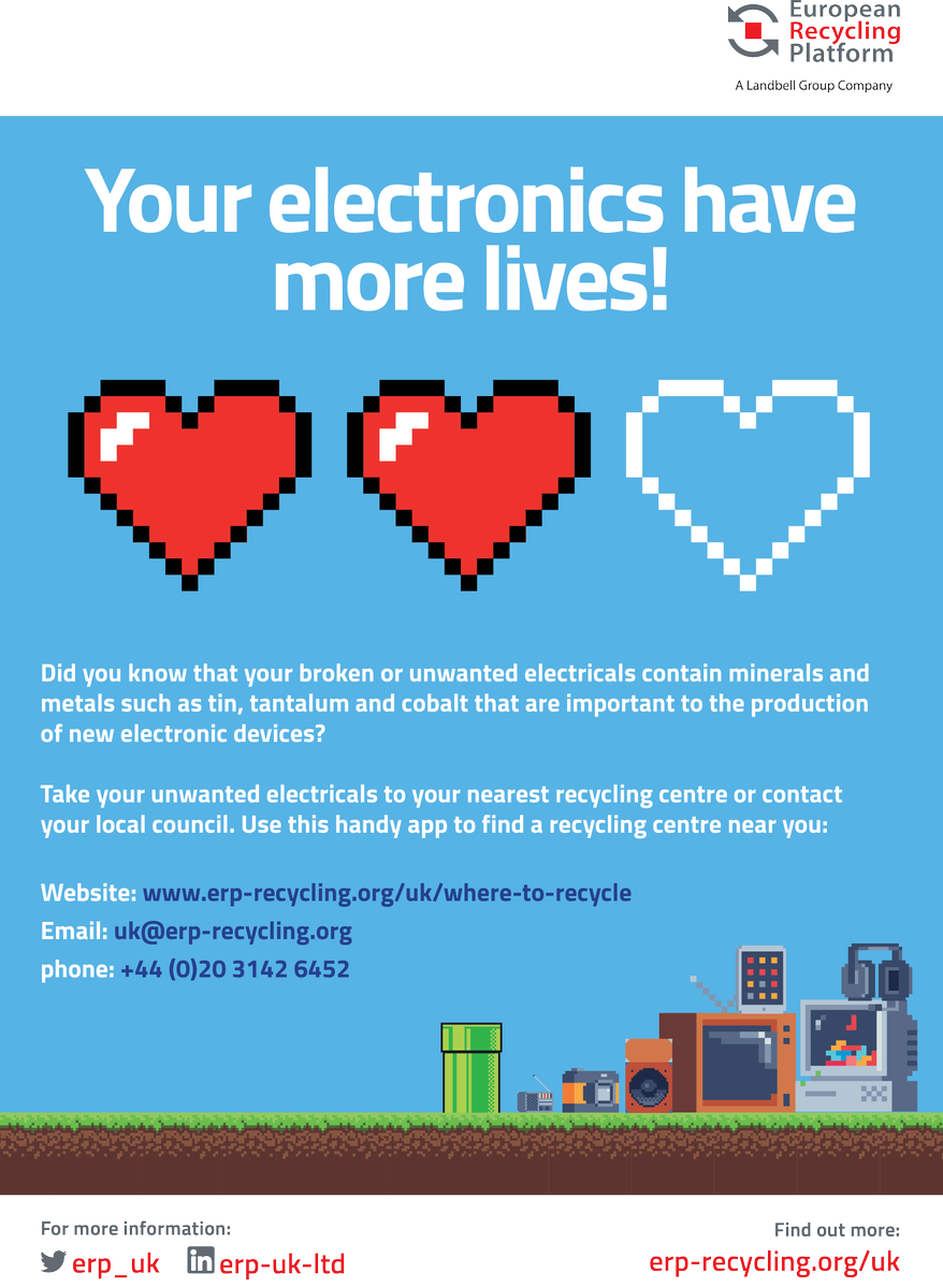 erp_uk's tweet photo. 🎮Press restart on your old electronics by taking them to a recycling centre near you.🎮

Head to our website to use our handy locator app and take the guess work out of #recycling.
#WEEE #circulareconomy https://t.co/3JqoWkPySg