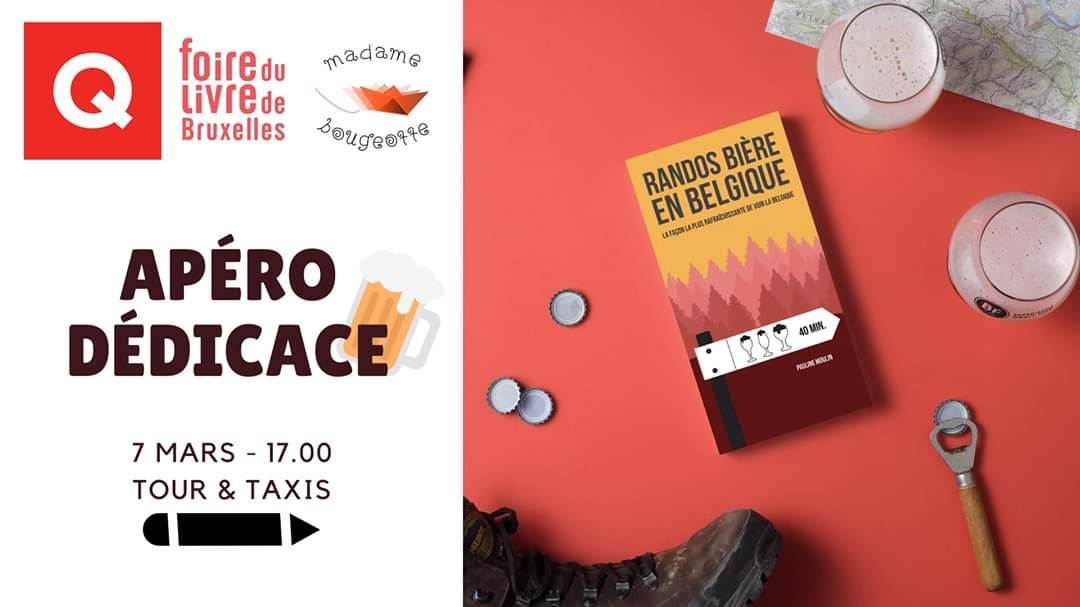 Je serais à la foire du livre de Bruxelles le 7 mars dès 17h pour un apéro-dédicace de Randos Bière en Belgique (c'est mieux qu'une dédicace !) Venez ! :) @helvetiq #foiredulivre