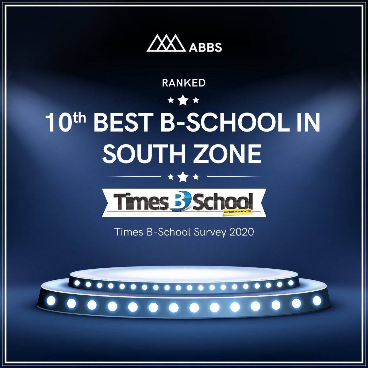 Another feather added to our cap!

#ABBS #TimesBSchoolSurvey2020 #PrivateBSchool #BestBSchoolSouthZone #BSchoolRanking #Ranking