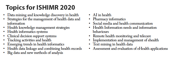 Extended deadline: March 15th is the new deadline for Call for Papers, ISHIMR 2020. Link: lnu.se/en/meet-linnae… #eHealth #AI #ISHIMR2020 #BigData <a href="/sheffielduni/">The University of Sheffield</a> <a href="/linneuni/">Linnéuniversitetet Linnaeus University</a>