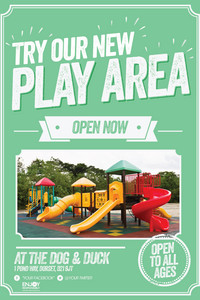 Make sure everyone know if your pub is kid-friendly, along with any offers and events you've got on.

Visit print2pubs.com for all our designs.