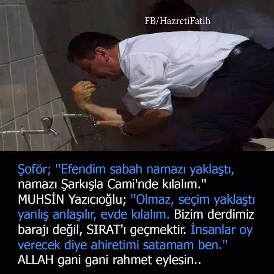 Bizim derdimiz barajı değil, sıratı geçmektir.
#muhsinyazıcıoğlu