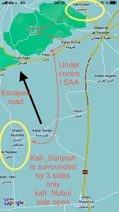 JacquesFrre2's tweet photo. ⚠️Devant avancée #SAA SW #MaarratAlNuman groupes jihadistes décrochent secteur #KafarSijnah (qui aurait été libéré avec #SheikhMustafa) en direction de #Kafranbel / #Hass⚡️Hauteurs #AlJabal (W Maarrat al-Numan) sévèrement bombardées💥#Syrie #Turquie #Russie #Idlib https://t.co/pqHm4pL16V