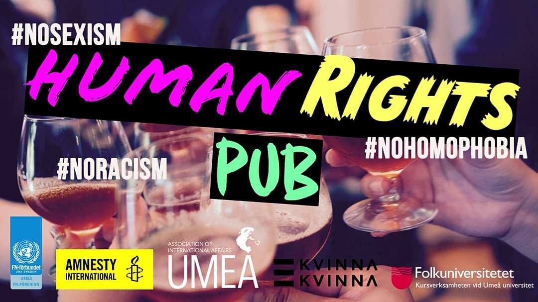 We start our Women Rights Week with a special edition of our Human Rights Pub!

Date: 6th of March
Time: 18:00
Location: Kårhuset Villan

Free entrance but Student Union membership required! 

We have prepared a quiz about women rights throughout history and you can win a price!