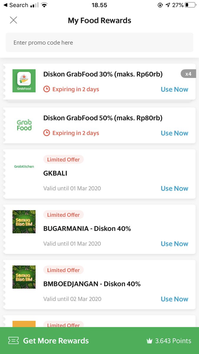 Kenapa ga tampilin hanya rewards yang sesuai dengan kondisi pesanan saat ini? Malah coba2 satu2 dan ga ada sesuai, kan PHP 😏 <a href="/GrabID/">Grab Indonesia</a>