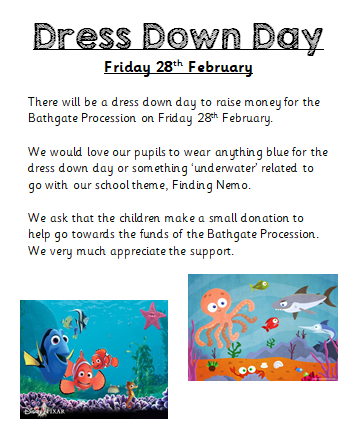BoghallPSch's tweet photo. DRESS DOWN DAY - This Friday (28th February) to raise funds for the Bathgate Procession. Any support is greatly appreciated. #Bathgateprocession https://t.co/Y8wDNpNe6a