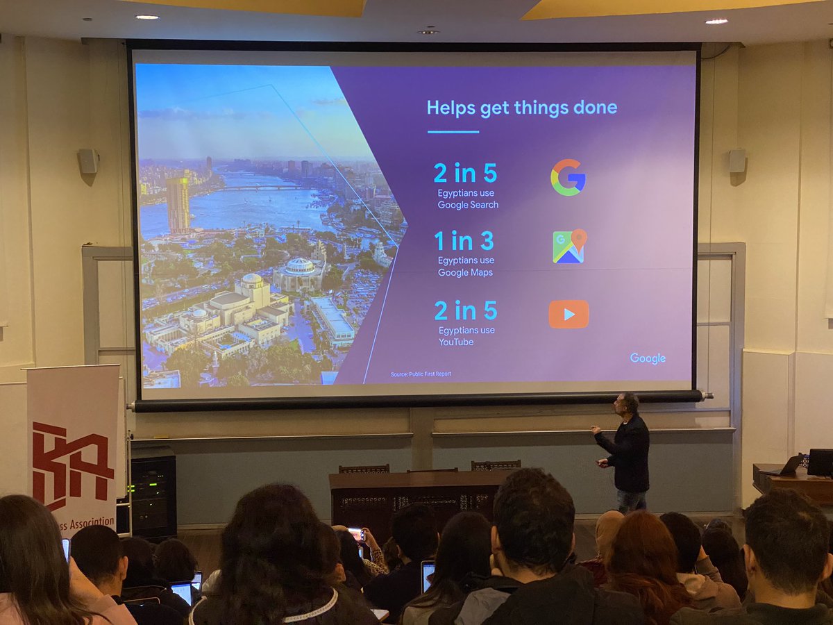 AUC_Business's tweet image. #Live: El Nazer: “We need to think how we’re gonna be taking a different approach to reach the audience in the way we want to.” (2/2) 

#GoogleTalk