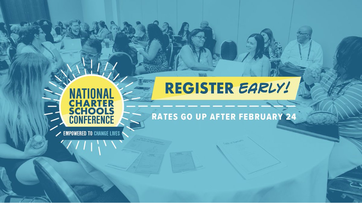 SCCharterSchool's tweet photo. Rates go up after today. Don't miss early registration deadline for the National Charter Schools Conference! Join us in Orlando on June 21-24. 
Register ⬇️ with link. #NCSC20 #CharterMySC #ChartersWork @charteralliance 
https://t.co/syxEzi092T https://t.co/lcCd1v5j6J