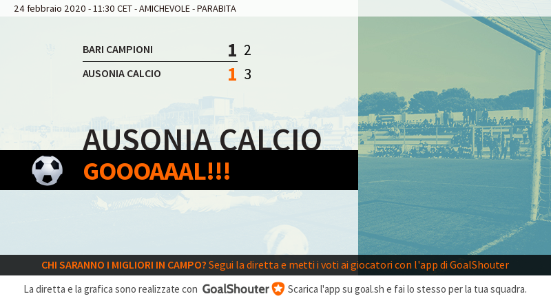 BARI CAMPIONI - AUSONIA CALCIO [1-1] 2-3: AUSONIA CALCIO segna su rigore! goal.sh/m/s0d7w222b