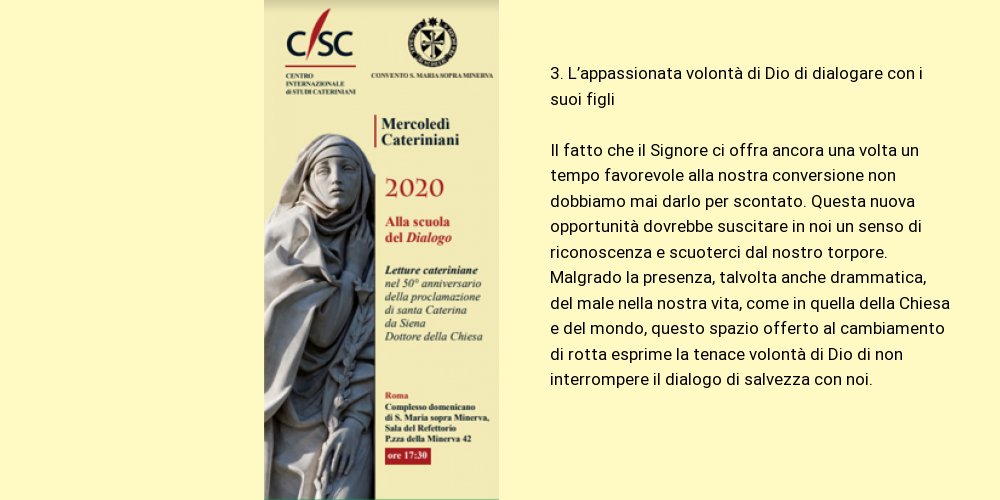 istalbertomagno's tweet photo. #MQ2020 per "l'appassionata volontà di Dio di dialogare con i suoi figli", impariamo dalla nostra Dottore della Chiesa Santa Caterina da Siena ai #MercolediCateriniani2020 "Alla scuola del Dialogo" https://t.co/Yo64sXmVnU — via @go_snippet https://t.co/SUiaxz6eJ7