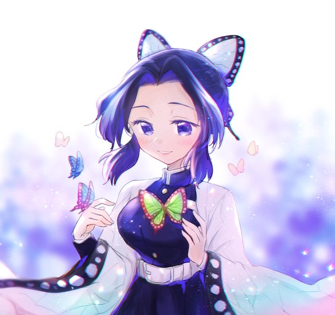 ゆきみ❄️yuki56さんがTwitterに投稿した胡蝶しのぶ(鬼滅の刃)のイラスト。