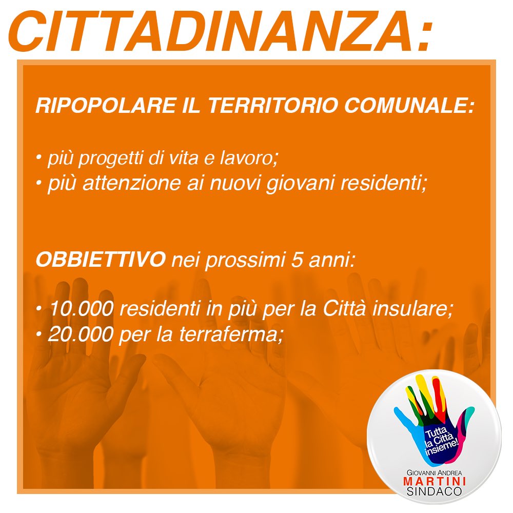 GAndreaMartini's tweet photo. #PillolediProgramma 👨👩👧👦
Ripopolare la Città, come?
#TuttalaCittàinsieme per #VoltarePagina #GAM #Venezia https://t.co/aJho6B86Gl