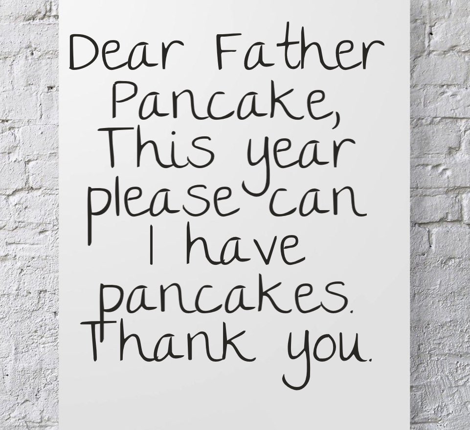 Have you written your list for Father Pancake? #pancakedayeve #pancakeday