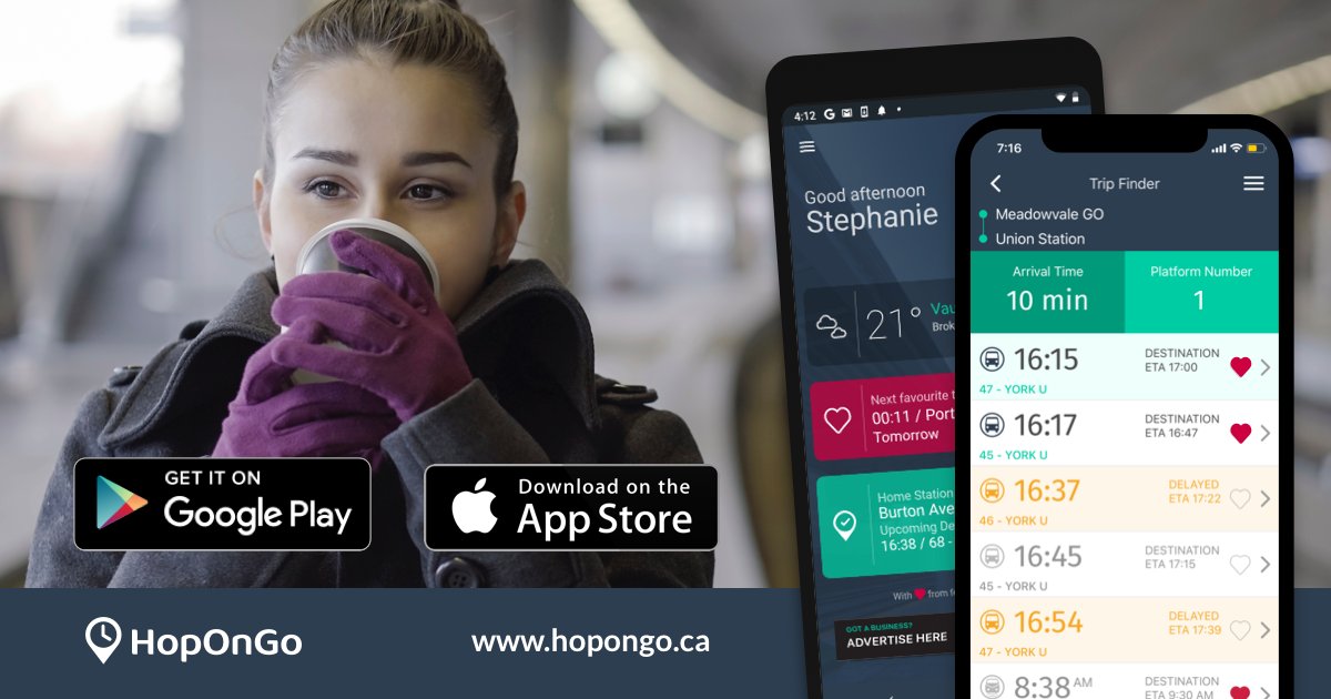 HopongoApp's tweet image. Stuck in the cold waiting on your ride? Get your FREE  (third-party) @GOTransit @HopongoApp buff.ly/2tweeRF And stay ahead of your commute! #transitassistant #gotransitassistant #metrolinx #hopongo #hopongoapp #GOTransit #transittoronto #toronto #gotrain #gobus