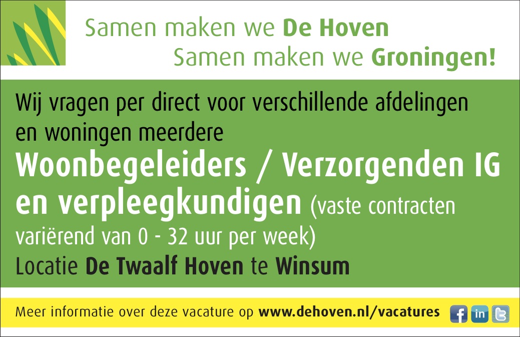 Binnen De Twaalf Hoven in Winsum hebben we meerdere vacatures. RT = tof! 
Meer info via:
dehoven.nl/werken-bij/vac…