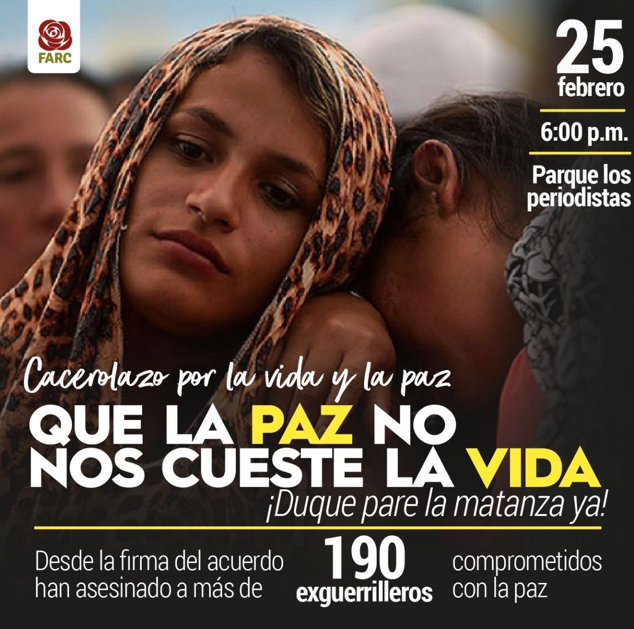 'Cacerolazo por la paz y la vida'