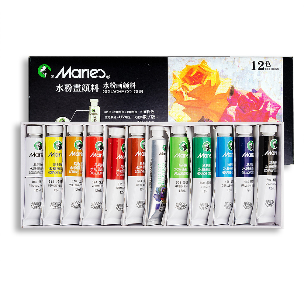 12 Colors Set Gouache Color Paint Professiona Fine Watercolor Paints 12ML Tube my-artwork.com/product/12-col…