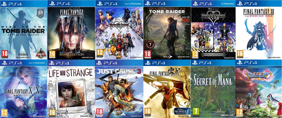 PLAION_ES's tweet photo. ¡Desde hoy, tenéis todos estos títulos de PS4 de Square Enix en promoción!
*Consultar disponibilidad con tiendas. DQXI solo hasta el 8 de marzo. 
¿Os vais a hacer con alguno? https://t.co/dLKp6lf2sm
