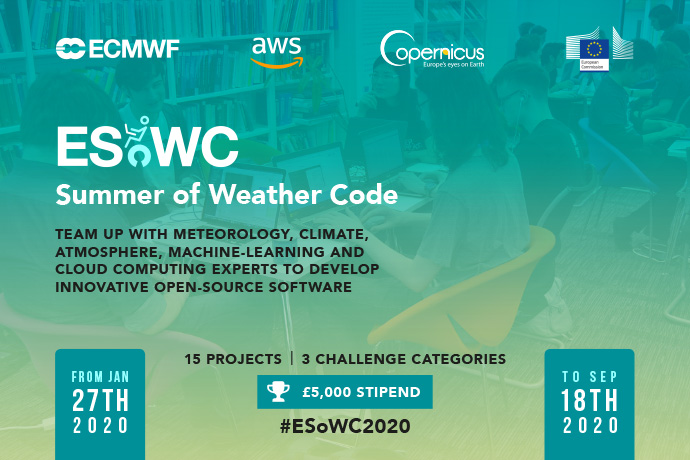 ECMWF (@ecmwf) on Twitter photo Looking for a coding challenge this summer? @esowc_ecmwf invites applications for ECMWF's Summer of Weather Code (#ESoWC2020). Check out the challenges or propose your own: ecmwf.int/en/about/media… <a href="/CopernicusECMWF/">Copernicus ECMWF</a> <a href="/awscloud/">Amazon Web Services</a> #MachineLearning #AI #CloudComputing #opendata Looking for a coding challenge this summer? @esowc_ecmwf invites applications for ECMWF's Summer of Weather Code (#ESoWC2020). Check out the challenges or propose your own: ecmwf.int/en/about/media… <a href="/CopernicusECMWF/">Copernicus ECMWF</a> <a href="/awscloud/">Amazon Web Services</a> #MachineLearning #AI #CloudComputing #opendata