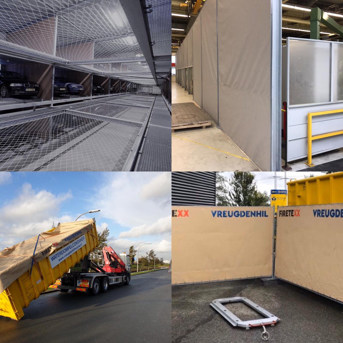 Firetexx's tweet photo. Brandgevaar elektrisch auto`s in parkeergarages: Wachten is op de eerste ramp (reportage Kassa). Firetexx levert en monteert rook en brandschermen.  #brandgevaar #energietransitie #brandschermen #rookschermen https://t.co/nEWUKZuu7j